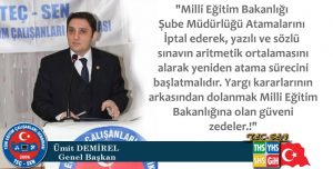 Şube Müdürlüğü Atamaları İptal Etmeyip, Yargı Kararlarının Arkasından Dolanmak Güveni Zedeler.!
