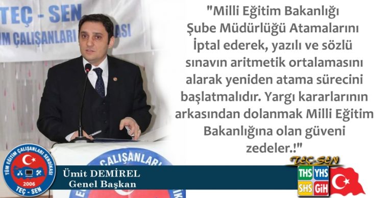 Şube Müdürlüğü Atamaları İptal Etmeyip, Yargı Kararlarının Arkasından Dolanmak Güveni Zedeler.!