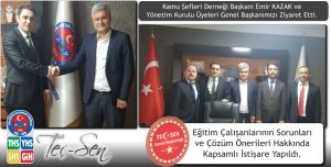 Genel Başkanımız Ümit DEMİREL, Kamu Şefleri Derneği Başkanı Emir KAZAK ve Yönetim Kurulu Üyelerini Kabul Etti.!