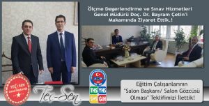MEB Ölçme Değerlendirme ve Sınav Hizmetleri Genel Müdürü Doç. Dr. Bayram Çetin’i ziyaret ettik.