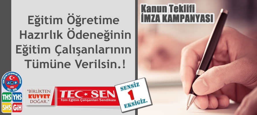Eğitim Öğretime Hazırlık Ödeneği Eğitim Çalışanlarının Tümüne Verilsin. İmza Kampanyası.