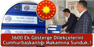 TEÇ-SEN: “3600 Ek Gösterge Dilekçelerini Cumhurbaşkanlığı Makamına Sunduk!”