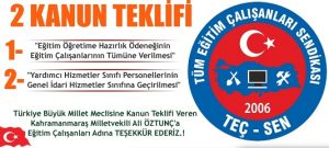 Eğitim Çalışanlarının Talebi Olan 2 Kanun Teklifini Meclise Sunan Kahramanmaraş Milletvekili Ali ÖZTUNÇ’a TEŞEKKÜR EDERİZ.!