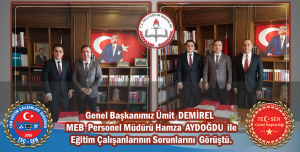 Genel Başkanımız Ümit DEMİREL, MEB Personel Genel Müdürümüz Hamza AYDOĞDU ile Makamında Görüştü.!