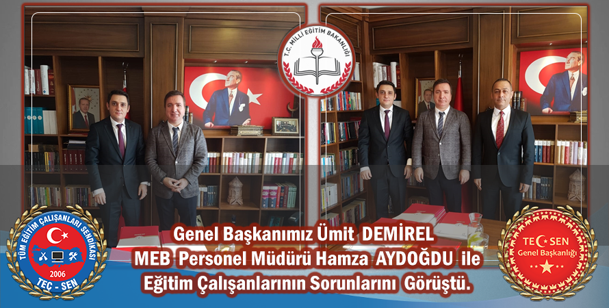 Genel Başkanımız Ümit DEMİREL, MEB Personel Genel Müdürümüz Hamza AYDOĞDU ile Makamında Görüştü.!