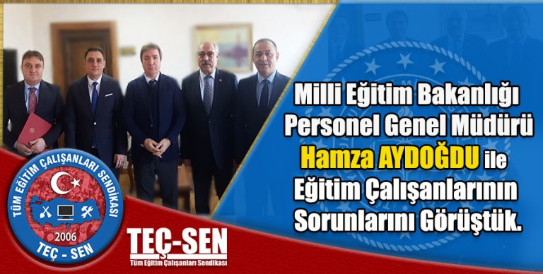 “MEB Personel Genel Müdürü Hamza AYDOĞDU ile Genel Başkanımız Ümit DEMİREL Eğitim Çalışanlarının Genel Sorunlarını Görüştü.”