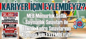 GYS ve UNVAN DEĞİŞİKLİĞİ SINAVLARININ AÇILMASI ve KARİYERLERİMİZ İÇİN EYLEMDEYİZ!