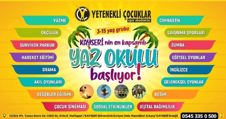 Yetenekli Çocuklar Spor Akademisi Kayıtlarında Üyelerimize Özel %15 İndirim…