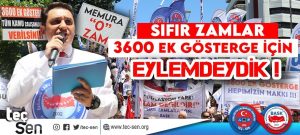 SIFIR ZAMLAR VE 3600 EK GÖSTERGE İÇİN EYLEMDEYDİK!