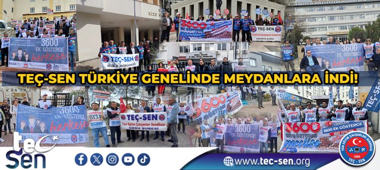TEÇ-SEN TÜRKİYE GENELİNDE MEYDANLARA İNDİ!
