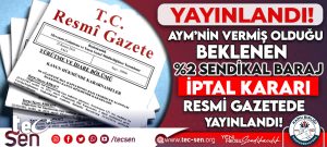 Anayasa Mahkemesi (AYM) Beklenen % 2 Barajına Dair İptal Kararı Resmi Gazetede Yayınlandı!