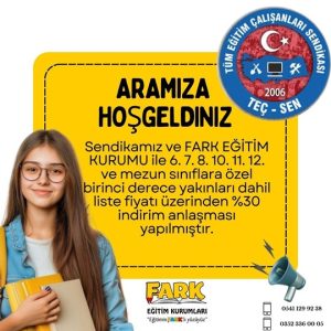 FARK EĞİTİM KURUMLARI İLE ANLAŞMA SAĞLANDI